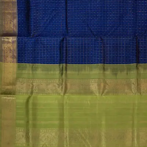 Pure Silk cotton with muthukattam, contrast pallu blouse - Image 3