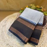 Chettinad cotton black saree without blouse