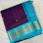 Elegant Silk Cotton Dual Tone Saree – Purple and Blue Combination