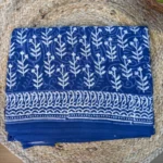 Jaipur Cotton blue with white saree