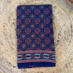 Jaipur Cotton Dark blue with red saree