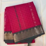 Kanchi Cotton Ruby with gray saree