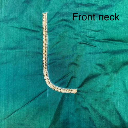 Emerald Green Minimal Zari Border Blouse - Image 3