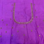 Royal Violet Minimal Stone Embroidery Silk Cotton Blouse