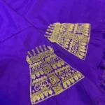 Royal Purple Temple Motif Embroidery Silk Cotton Blouse