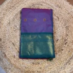 Royal Amethyst Silk Saree with Emerald Zari Border