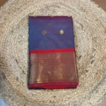 Midnight Blue Silk Saree with Crimson Zari Border