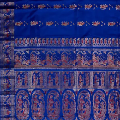 Swarnachari pure silk saree from West Bengal - Image 3