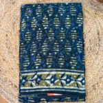 Indigo Green Jaipur Cotton Saree with Hand Block Print