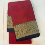 Deep Navy & Rani Pink Silk Saree with Antique Gold Zari Border